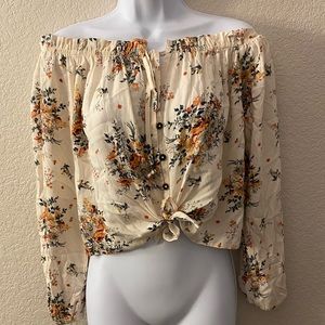 Off the shoulder floral blouse